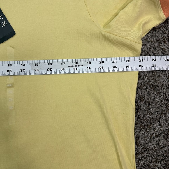 LAUREN RALPH LAUREN 100% Cotton Short Sleeve T-Shirt Top Size 2X Yellow NWT - Picture 6 of 7